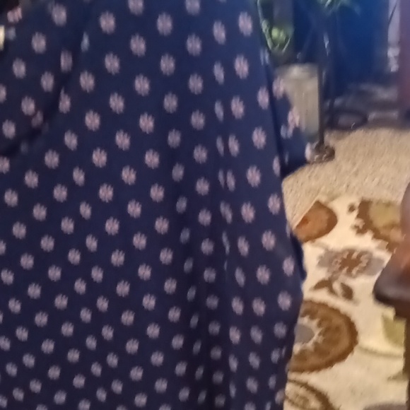 FINAL PRICE PLEIONE multi-colored floral print s/s design blouse w flared hem L - Picture 3 of 6